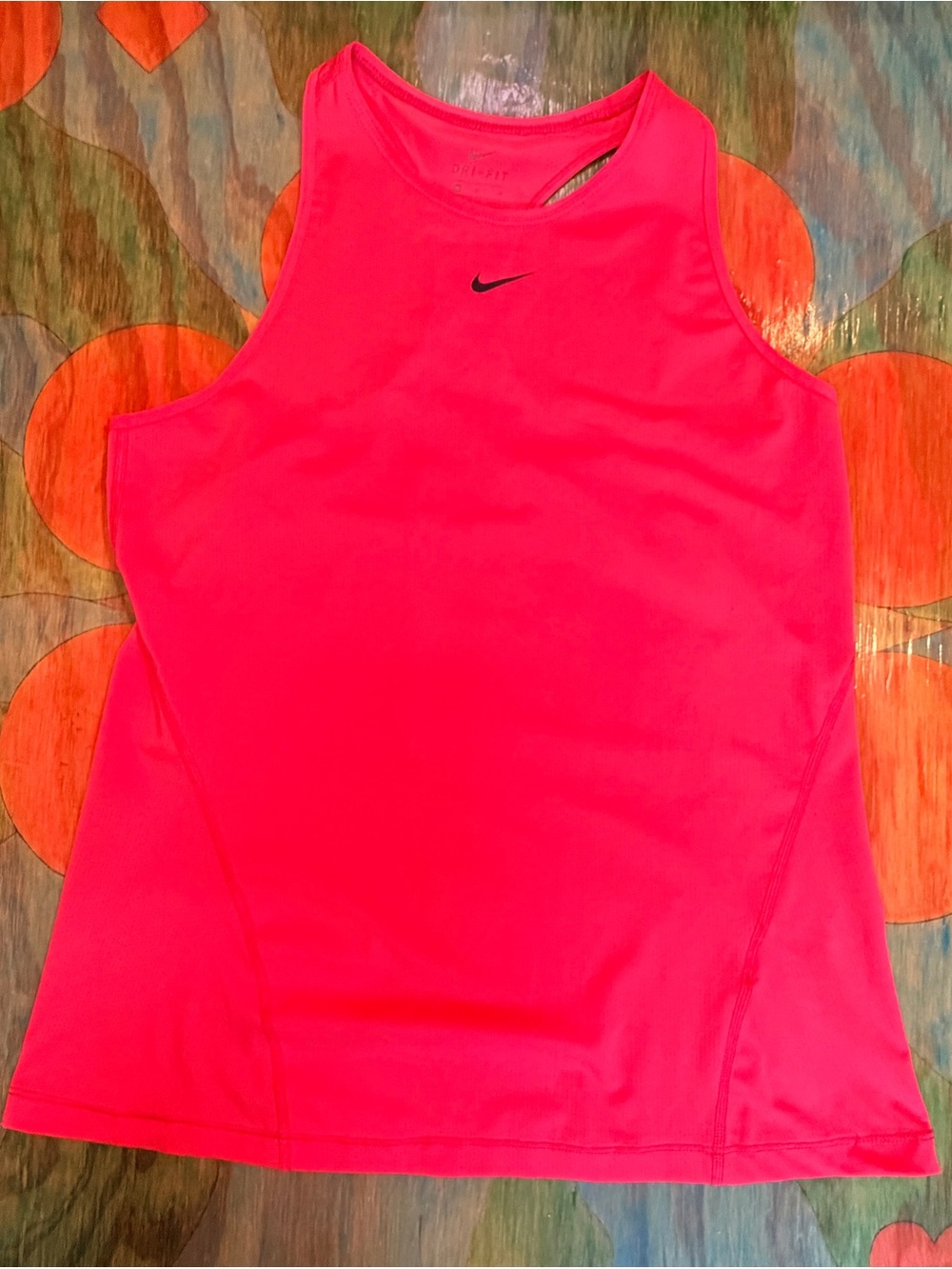 Nike Womens Coral Pink Dri-Fit Tank Top Size M  Sleeveless Polyester Spandex Pul